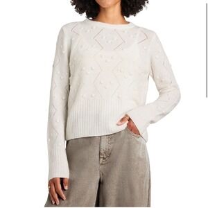 Splendid Julia Diamond Sweater Pale‎ Oak Heather Wool Alpaca Blend Medium NEW